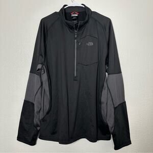 The North Face Black and Gray Half Zip Pullover Mens XL